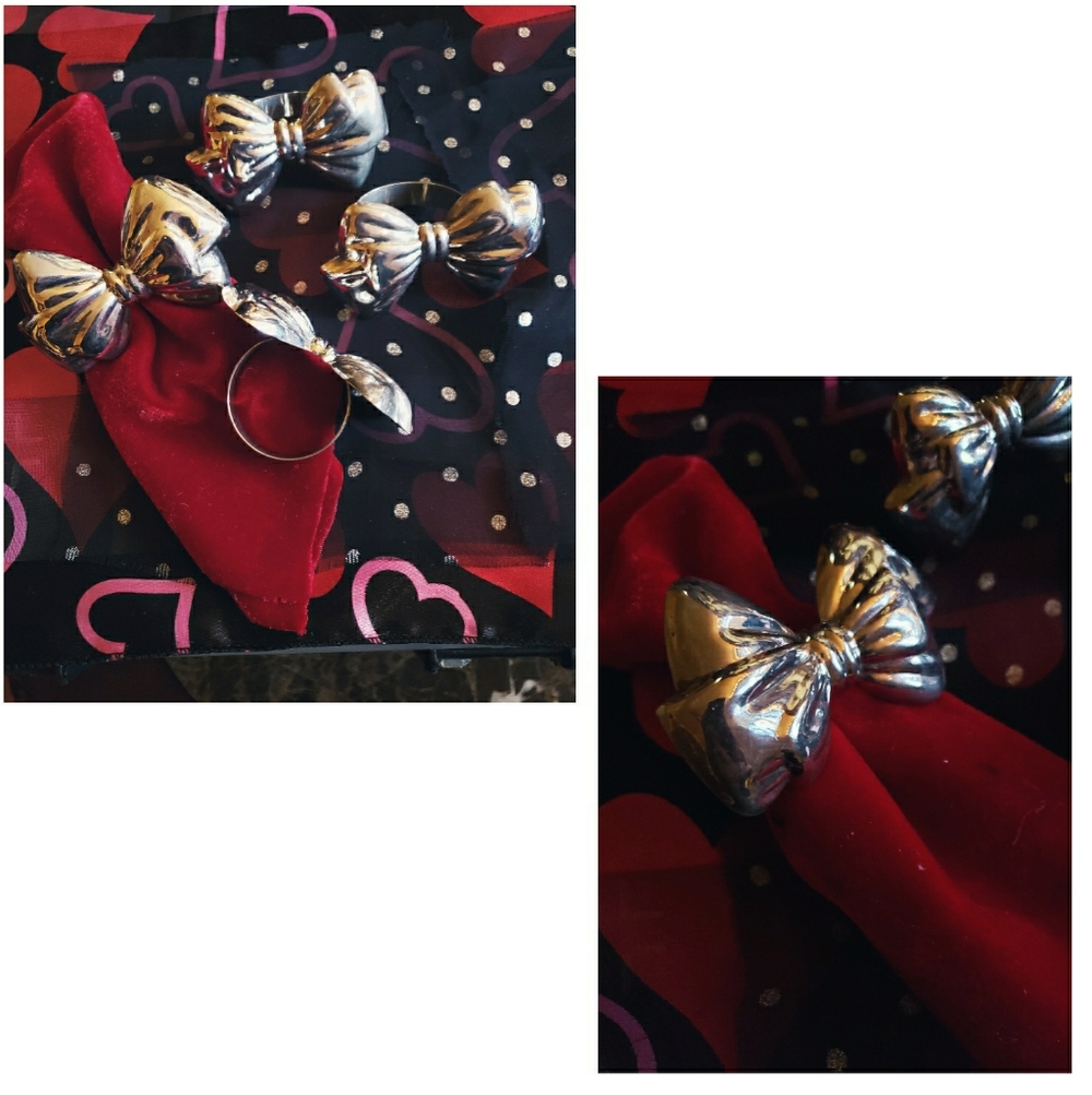 🎀Silver Bow Napkin Rings🎀